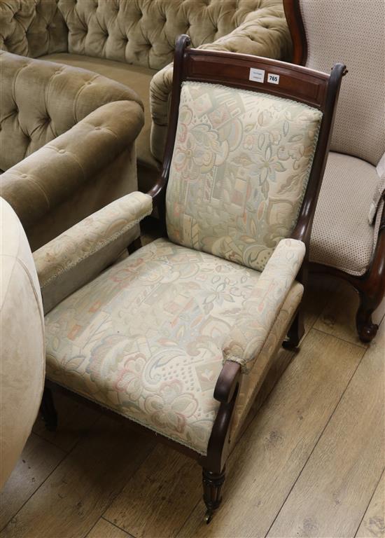 A Regency mahogany library chair